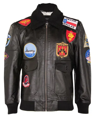 INFINITY LEATHER MENS TOPGUN A2 LEATHER BOMBER JACKET-SAN DIEGO