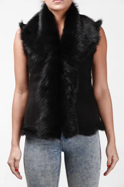 INFINITY LEATHER WOMEN'S TOSCANA SHEEPSKIN SHORT GILET-DENVER