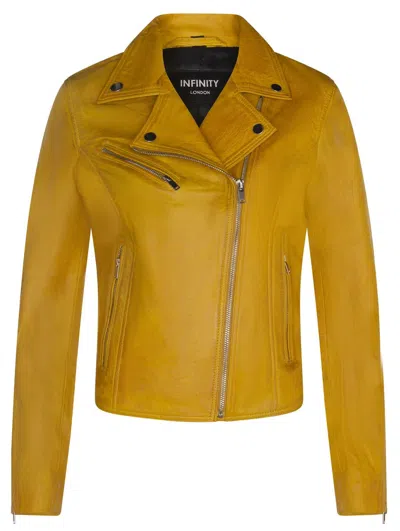 INFINITY LEATHER WOMENS CLASSIC LEATHER BRANDO BIKER JACKET-LOUGHTON