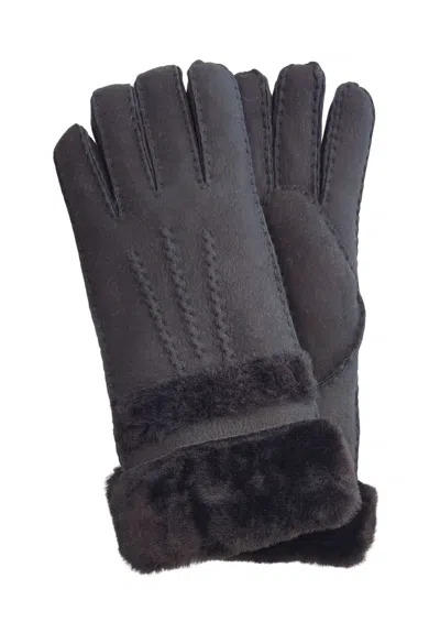 INFINITY LEATHER WOMENS GENUINE SHEEPSKIN SUEDE GLOVES WITH ROLL UP/DOWN CUFF