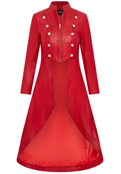 INFINITY LEATHER WOMENS GOTHIC FULL LENGTH EDWARDIAN LEATHER COAT - ATLANTA