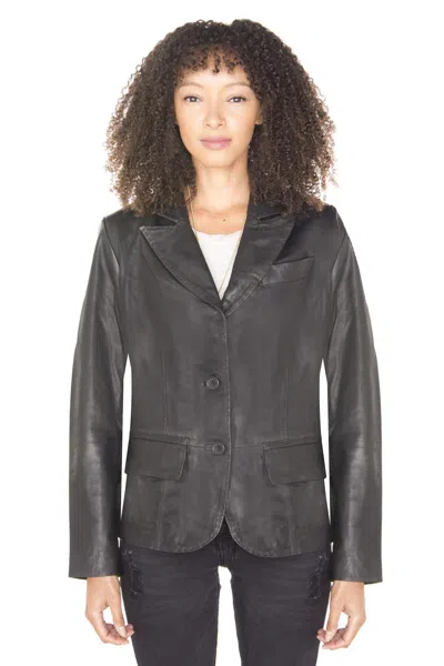 INFINITY LEATHER WOMENS LEATHER BLAZER JACKET-SEREGNO