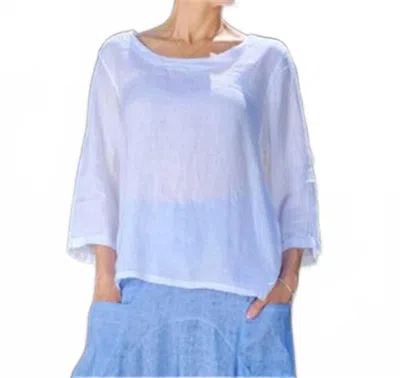 INIZIO EASY LINEN TOP IN WHITE