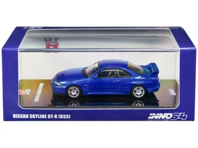 INNO MODELS NISSAN SKYLINE GT-R (R33) RHD (RIGHT HAND DRIVE) BAYSIDE BLUE METALLIC 1/64 DIECAST MODEL CAR BY INN