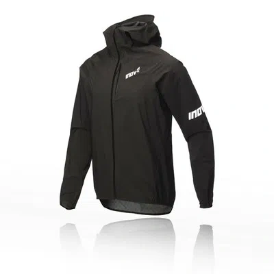 INOV-8 INOV8 MENS STORMSHELL FULL ZIP RUNNING JACKET TOP BLACK SPORTS HOODED WATERPROOF