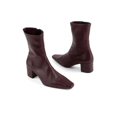 INTENTIONALLY BLANK WOMEN'S BROWN CARLTON HEELED MID BOOT-PURPLE