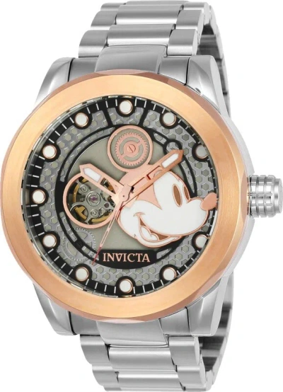 INVICTA INVICTA DISNEY MICKEY 22744 "OPEN HEART" SILVER/ROSE AUTO 50MM MEN'S W/DIVE CASE