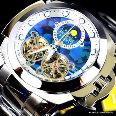 INVICTA INVICTA MAN OF WAR DOUBLE OPEN HEART AUTOMATIC MOON BLUE ABALONE WATCH