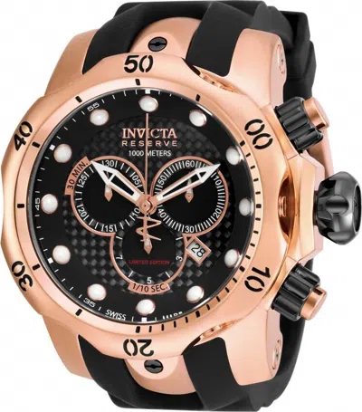 INVICTA INVICTA MEN'S ED VENOM RESERVE CHRONO BLACK POLYURETHANE CARBON FIBER DIAL