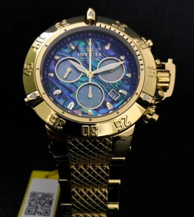 INVICTA MENS INVICTA 90142 SUBAQUA HIGH POLISHED SWISS CHRONOGRAPH ABALONE WATCH