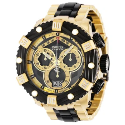 INVICTA INVICTA RESERVE HURACAN MEN'S 53MM BLACK & GOLD SWISS CHRONOGRAPH WATCH 36629