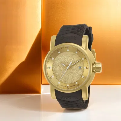 INVICTA INVICTA S1 RALLY AUTOMATIC DRAGON GOLD DIAL BROWN LEATHER MEN'S WATCH 12790