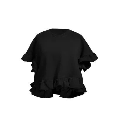 IOANA CIOLACU WOMEN'S BLACK PEONY BLOUSE