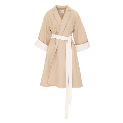 IPANOMI WOMEN'S COTTON TWILL TRENCH COAT - NEUTRALS