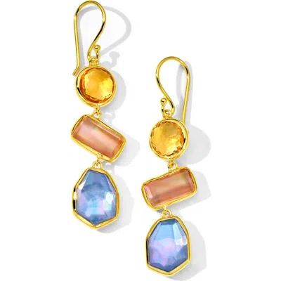 IPPOLITA IPPOLITA ROCK CANDY TRIPLE STONE DROP EARRINGS