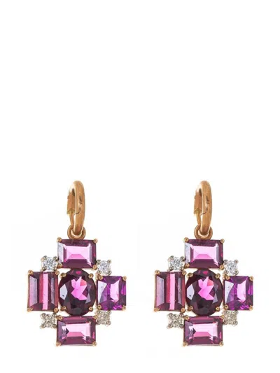 IRENE NEUWIRTH 18KT ROSE GOLD GEMMY GEM GARNET EARRINGS