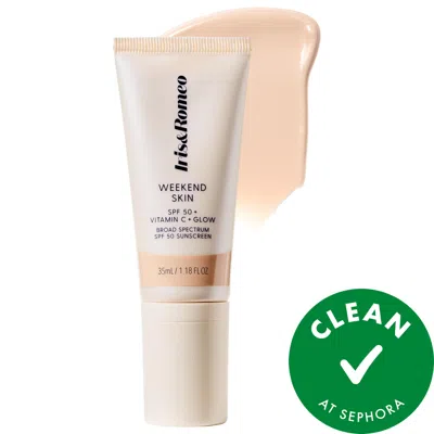 IRIS & ROMEO WEEKEND SKIN SPF 50 INSTANT GLOW TINTED MINERAL SUNSCREEN WITH VITAMIN C + NIACINAMIDE COOL GLOW 1.1