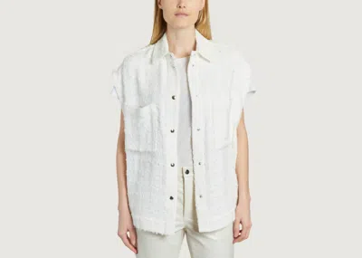 IRO RUA SLEEVELESS JACKET IN WHITE