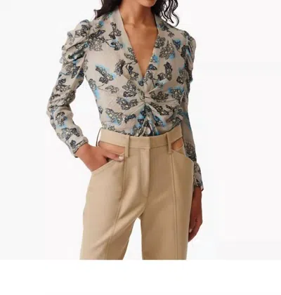 IRO STALA BLOUSE IN BEIGE MULTI