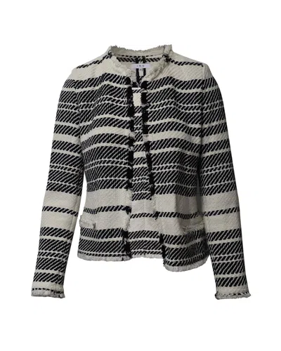 IRO ZLATA STRIPED TWEED JACKET IN BLACK AND WHITE COTTON