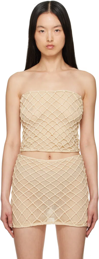 ISA BOULDER BEIGE MACRAMIST TUBE TOP