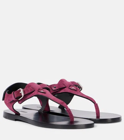 ISABEL MARANT AKEL LEATHER THONG SANDALS