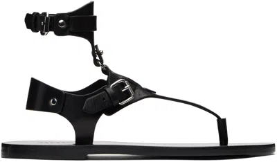 ISABEL MARANT BLACK EVEEN SANDALS