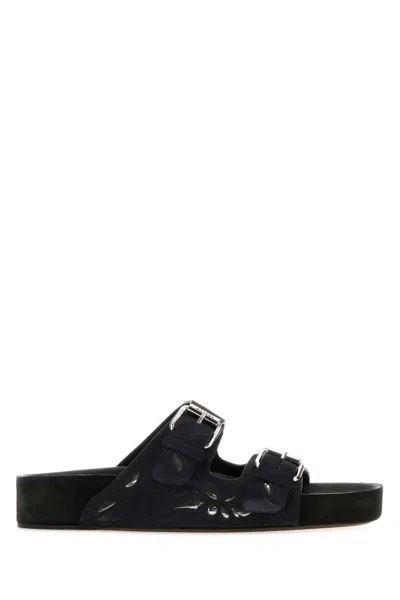 ISABEL MARANT WOMEN BLACK LENNYO SANDALS, 3.5 LUXURY SANDALS & FLOATERS FOR WOMEN DARVEYS