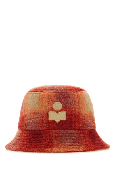 ISABEL MARANT EMBROIDERED POLYESTER BLEND HALEY BUCKET HAT