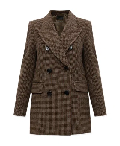 ISABEL MARANT CHECKED DOUBLE-BREASTED SUIT JACKET