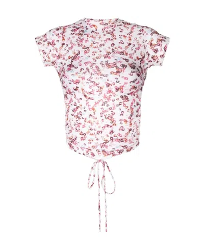 ISABEL MARANT ÉTOILE ABSTRACT-PRINT OPEN-BACK T-SHIRT
