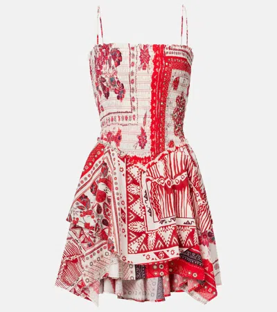 ISABEL MARANT ÉTOILE ANKA SHIRRED PRINTED COTTON MINIDRESS