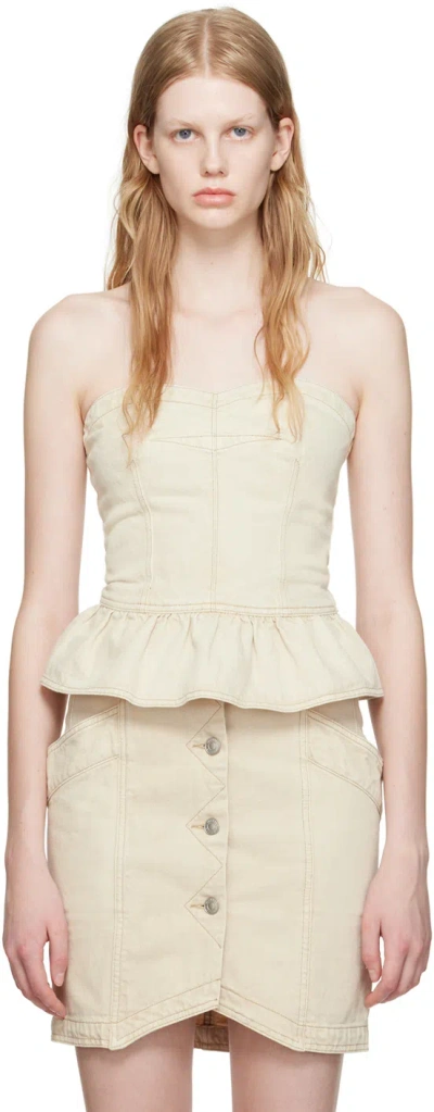 ISABEL MARANT ÉTOILE BEIGE SOLIZINIA DENIM CAMISOLE