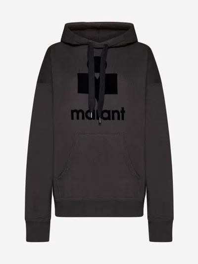 ISABEL MARANT ÉTOILE BLACK MANSEL LOGO HOODIE