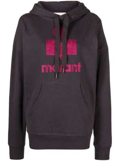 ISABEL MARANT ÉTOILE BROWN MANSELL LOGO-PRINT HOODIE