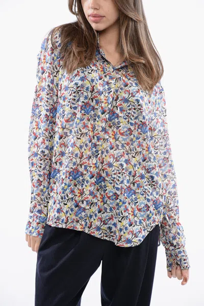 ISABEL MARANT ETOILE FLORAL SHIRT WITH RUFFLED DETAILED COLLAR