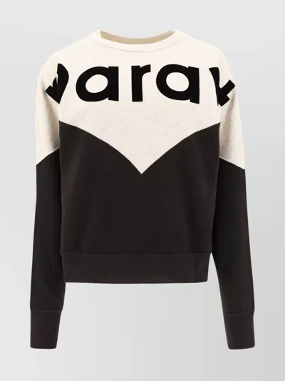 ISABEL MARANT ÉTOILE "HOUSTON" GRAPHIC PRINT SWEATSHIRT WITH RIBBED CUFFS AND HEM