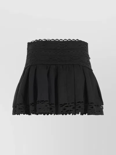 ISABEL MARANT ÉTOILE LINEN SKIRT WITH LACE DETAILING AND PLEATED DESIGN