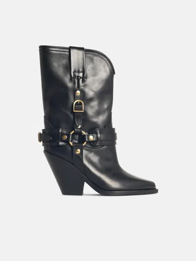 ISABEL MARANT ÉTOILE 'LYCA' BLACK LEATHER BOOTS