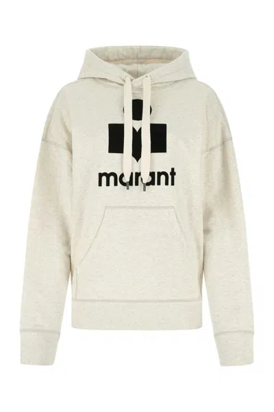 ISABEL MARANT ÉTOILE ISABEL MARANT ETOILE MELANGE IVORY COTTON BLEND MANSEL SWEATSHIRT