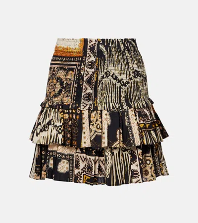 ISABEL MARANT ÉTOILE NAOMI SHIRRED PRINTED COTTON MINISKIRT