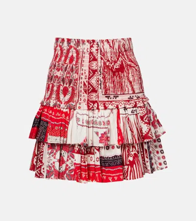 ISABEL MARANT ÉTOILE NAOMI SHIRRED PRINTED COTTON MINISKIRT