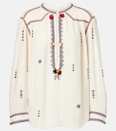 ISABEL MARANT ÉTOILE PELSON EMBROIDERED BLOUSE