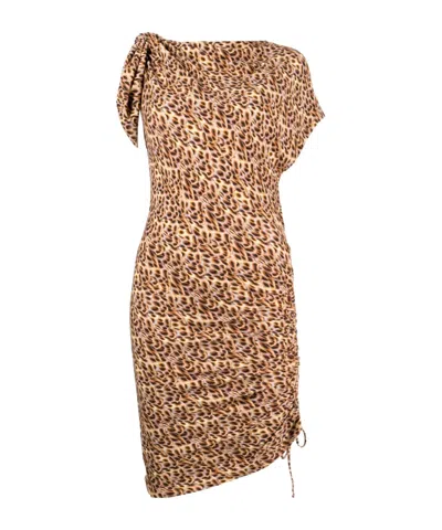 ISABEL MARANT ÉTOILE ABSTRACT-PRINT GATHERED-DETAIL DRESS