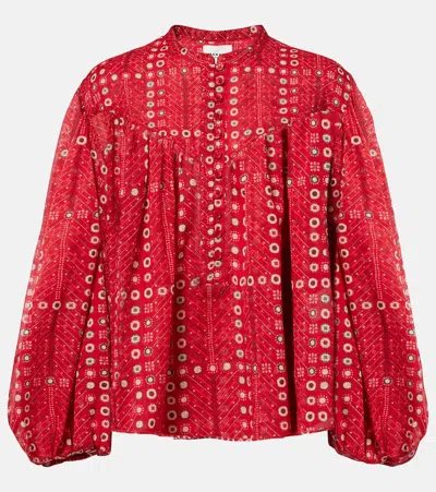 ISABEL MARANT ÉTOILE SALIKA PRINTED COTTON BLOUSE