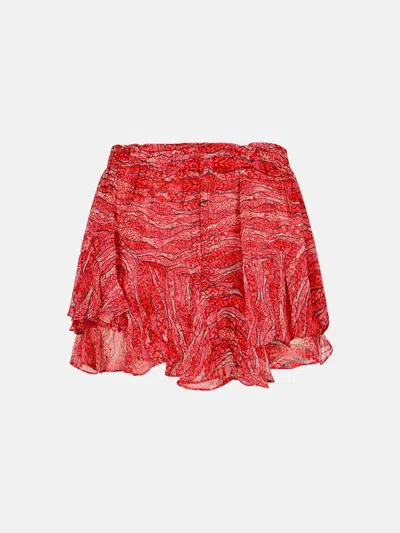 ISABEL MARANT ÉTOILE 'SORNEL' RED VISCOSE SHORTS