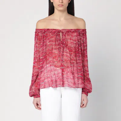 ISABEL MARANT ÉTOILE ISABEL MARANT ÉTOILE TOP RED VUTTI WITH PRINT