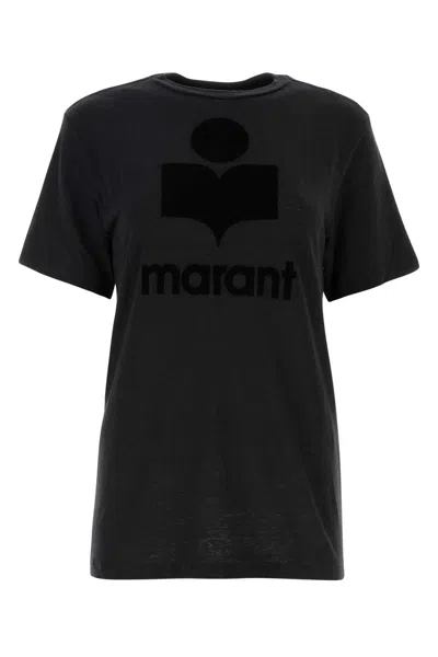 ISABEL MARANT ÉTOILE ISABEL MARANT ETOILE BLACK LINEN ZEWEL T SHIRT