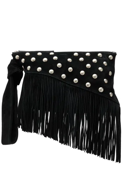 ISABEL MARANT ISABEL MARANT FARO FRINGED SUEDE CLUTCH