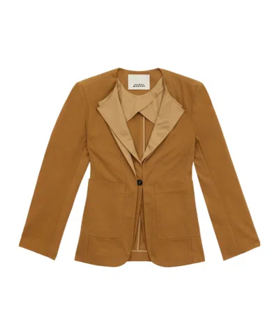 ISABEL MARANT FRANCIA COLLARLESS COTTON JACKET